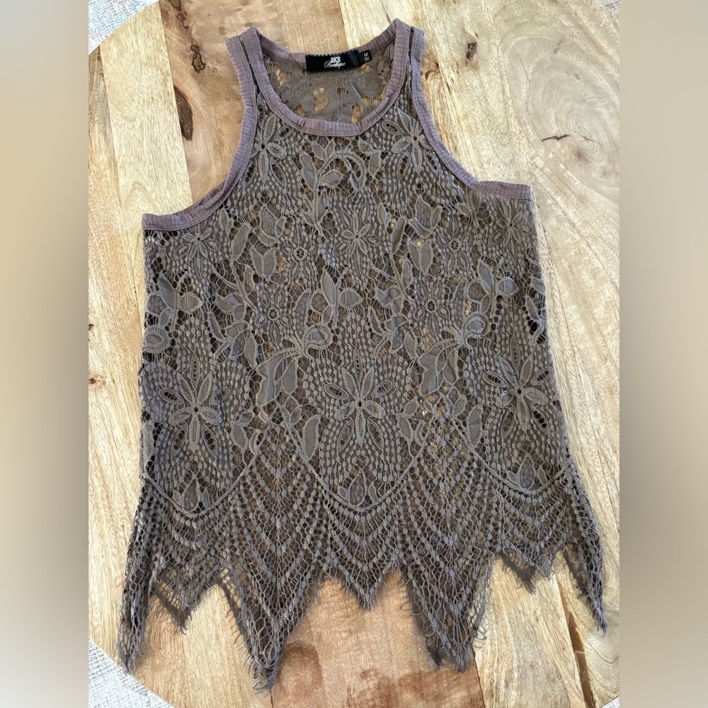 Plum colored BKE lace tank